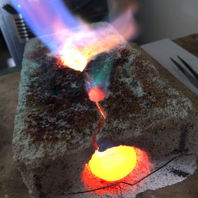 Copper in Fire Brick with Flames Brandon Rubin